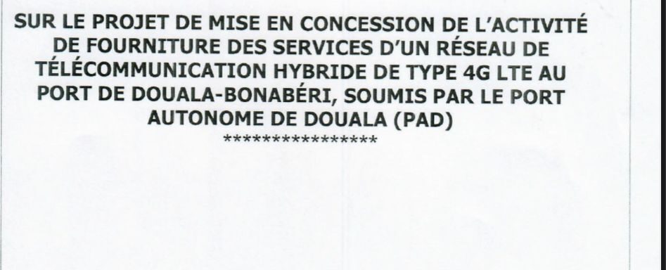 AVIS N° 117 DU 26 MAI 2025 / FOURNITURE DES SERVICES D’UN RÉSEAU DE TELECOMMUNICATION HYBRIDE DE TYPE 4G lte AU PORT DE DOUALA – BONABERI